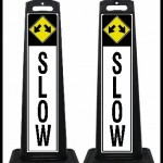 SSPB-P30 Slow Split Two Lanes Sign
