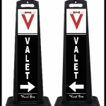SSPB-V10 Vertical Valet Parking Sign With Arrow