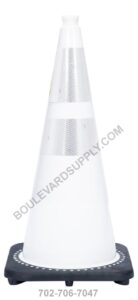 28 Inch White Reflective Safety Cones for Valet